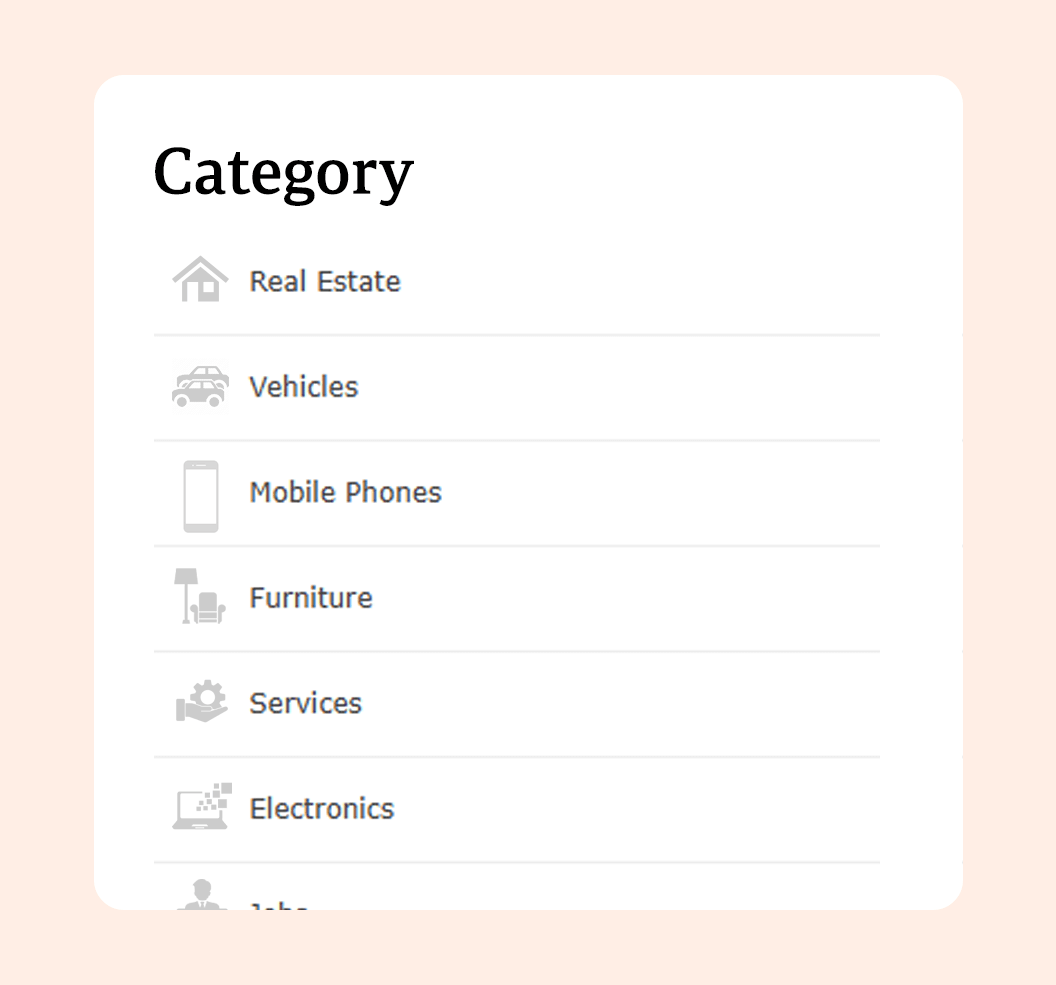 Category based form fields for adforest